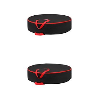 2 Pack Christmas Foldable Round Storage Bags with Handles, Moving Bags for Clothes, Comforters