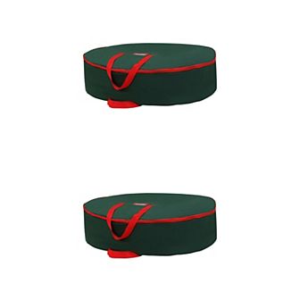 2 Pack Christmas Foldable Round Storage Bags with Handles, Moving Bags for Clothes, Comforters