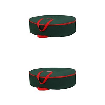 2 Pack Christmas Foldable Round Storage Bags with Handles, Moving Bags for Clothes, Comforters
