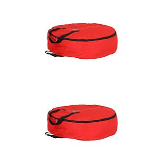 2 Pack Christmas Foldable Round Storage Bags with Handles, Moving Bags for Clothes, Comforters