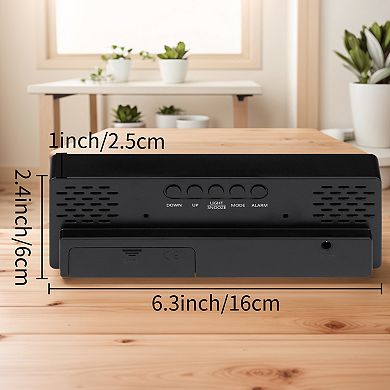 Small Digital Alarm Clock for Bedroom with Big Numbers Display, Dimmable, 12/24H, 6.3x2.4x1 inch