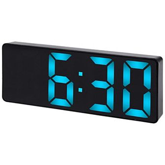Small Digital Alarm Clock for Bedroom with Big Numbers Display, Dimmable, 12/24H, 6.3x2.4x1 inch