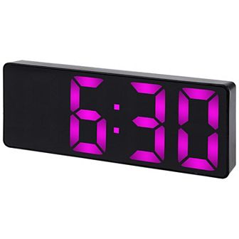 Small Digital Alarm Clock for Bedroom with Big Numbers Display, Dimmable, 12/24H, 6.3x2.4x1 inch