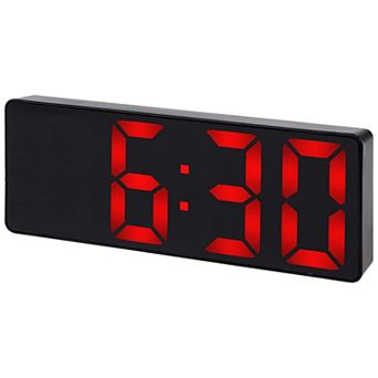 Small Digital Alarm Clock for Bedroom with Big Numbers Display, Dimmable, 12/24H, 6.3x2.4x1 inch