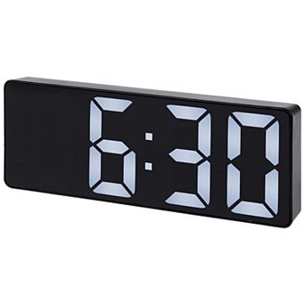 Small Digital Alarm Clock for Bedroom with Big Numbers Display, Dimmable, 12/24H, 6.3x2.4x1 inch