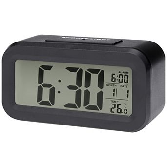 Small Digital Alarm Clock with Big Numbers Display, Temperature, Snooze, 12/24H, 5.5x2.8x1.8 inch