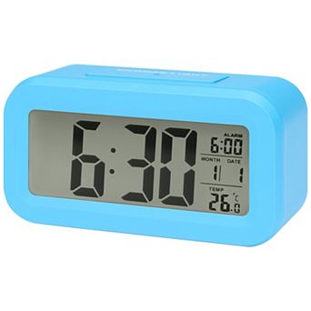 Small Digital Alarm Clock with Big Numbers Display, Temperature, Snooze, 12/24H, 5.5x2.8x1.8 inch