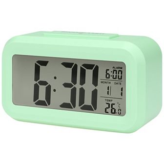 Small Digital Alarm Clock with Big Numbers Display, Temperature, Snooze, 12/24H, 5.5x2.8x1.8 inch