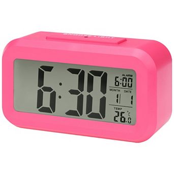 Small Digital Alarm Clock with Big Numbers Display, Temperature, Snooze, 12/24H, 5.5x2.8x1.8 inch