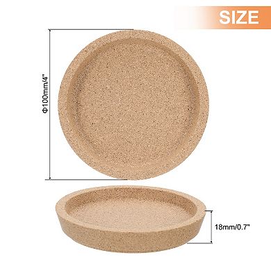 4pcs Cork Coaster With Lip for Drinks Absorbent, 4 Inches Heat Resistant Reusable Coaster, Brown