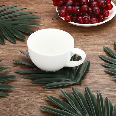 9" Palm Leaves, 12 Pack Artificial Palm Leaves Faux Palm Fronds Fake Palm Leaves