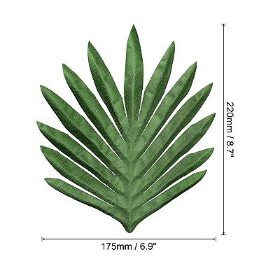 9" Palm Leaves, 12 Pack Artificial Palm Leaves Faux Palm Fronds Fake Palm Leaves