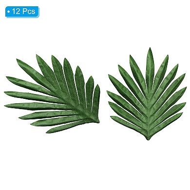 9" Palm Leaves, 12 Pack Artificial Palm Leaves Faux Palm Fronds Fake Palm Leaves