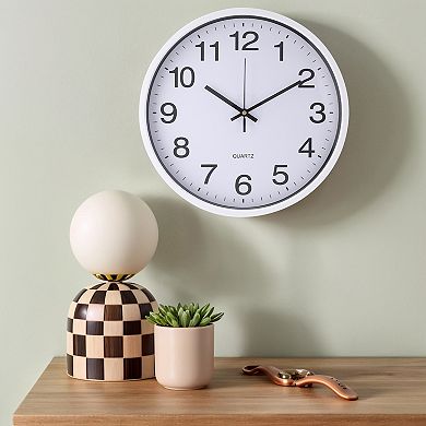 Simple Wall Clock, Big Number, Silent Non-Ticking Modern Battery Operated Clocks, 14x14x1.8 Inch