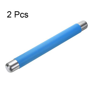 2pcs Rolling Pin 13.8" x 1.5" Non Stick Stainless Steel Dough Roller Covered Silicone