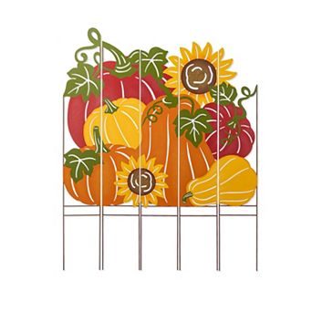 Glitzhome 41.75"H Fall Metal Yard Sign Stake, Pumpkin Patch Combo Garden Decor