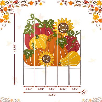 Glitzhome 41.75"H Fall Metal Yard Sign Stake, Pumpkin Patch Combo Garden Decor