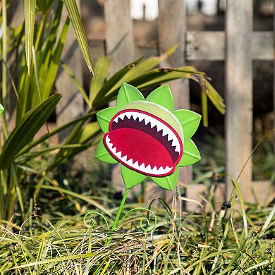 Glitzhome 24"H Set of 3 Chomper Yard Stakes, Halloween Metal Lawn Stakes