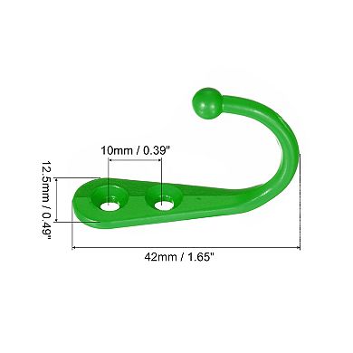 Wall Hooks, 20 Pcs Zinc Alloy Single Prong Wall Mounted Clothes Hook, Double Hole Hooks