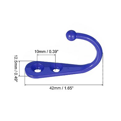 Wall Hooks, 20 Pcs Zinc Alloy Single Prong Wall Mounted Clothes Hook, Double Hole Hooks