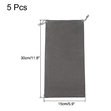 30x15cm Microfiber Pouch, 5Pcs Soft Storage Drawstring Gift Bag for Glasses Wedding