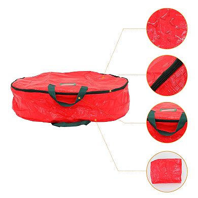 2 Pack Christmas Foldable Round Waterproof Storage Bags with Handles for Clothes