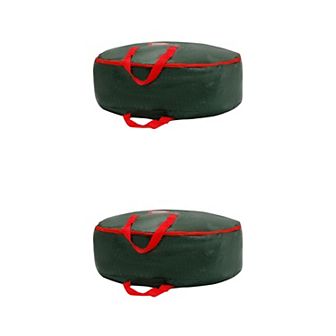 2 Pack Christmas Foldable Round Waterproof Storage Bags with Handles for Clothes