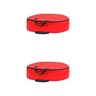 2 Pack Christmas Foldable Round Waterproof Storage Bags with Handles for Clothes