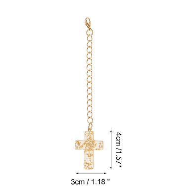 1 Pc Dried Flower Cross Water Cup Pendant