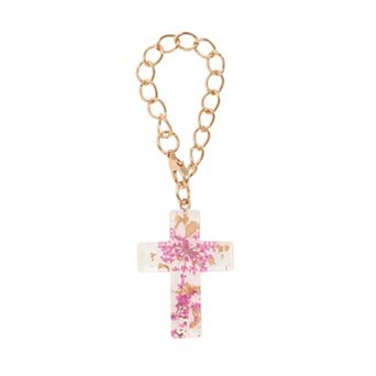 1 pc Dried Flower Cross Water Cup Pendant