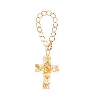 1 pc Dried Flower Cross Water Cup Pendant