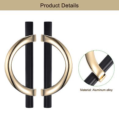 6 Pack Black Pulls Cabinet Door Handles 3.75" Hole Centers