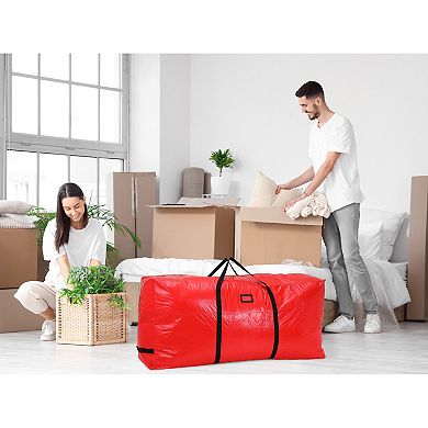 2 Pack Christmas Foldable Large Storage Bags with Handles, Moving Bags for Clothes