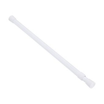 Tension Curtain Rod, Adjustable 32 to 59 in 0.75" Dia White Spring No Drilling Tension Rod