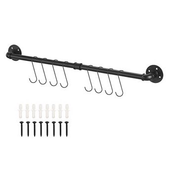 Wall Mounted Towel Rack, Kitchen Pot Rack DIY Rustic Iron Bathroom Towel Rack Holder 32 Inch