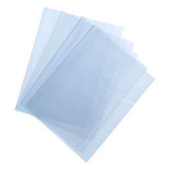100 pc 6.7x4.7 Inch Shrink Wrap Bags, Blue Clear Heat Shrink Wrap for Gift Basket