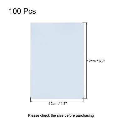 100 Pcs 6.7x4.7 Inch Shrink Wrap Bags, Blue Clear Heat Shrink Wrap for Gift Basket