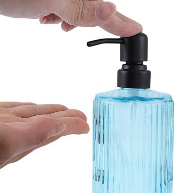 Elegant Vertical Pattern Soap Pump Dispenser for Bathroom 16.9oz 1 Pc