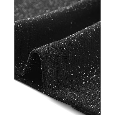 Women's Plus Size Top Party Glitter Square Neck Long Sleeve Shiny Sparkle Tops Blouses