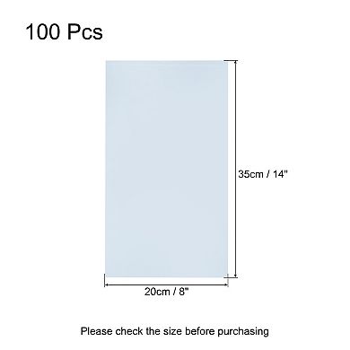 100 Pcs 14x8 Inch Shrink Wrap Bags, Blue Clear Heat Shrink Wrap for Gift Basket