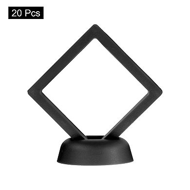 20 Pcs 3D Floating Display Case, 2.76" Floating Frame Display Holder Stand, Jewelry Storage Box