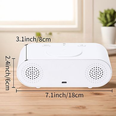 Oval Alarm Clock with Nightlight, Dimmable, 12/24H,USB Port, Wireless Charging, 7.1x3.1x2.4 inch