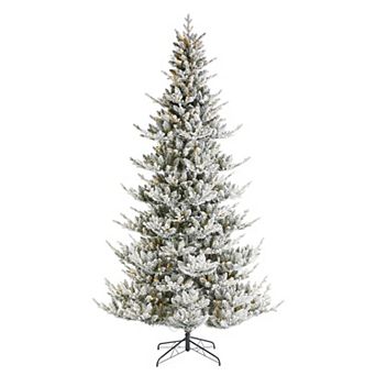 Glitzhome 9ft Pre-Lit Artificial Christmas Tree , Faux tree with 600 Warm white Lights