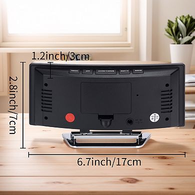 LED Mirror Alarm Clock, Alarm Clocks with Big Numbers Display, Temperature, 6.7x2.8x1.2 inch