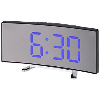 LED Mirror Alarm Clock, Alarm Clocks with Big Numbers Display, Temperature, 6.7x2.8x1.2 inch