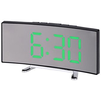 LED Mirror Alarm Clock, Alarm Clocks with Big Numbers Display, Temperature, 6.7x2.8x1.2 inch