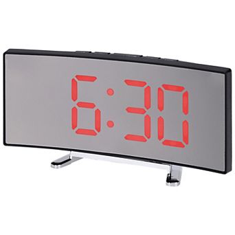 LED Mirror Alarm Clock, Alarm Clocks with Big Numbers Display, Temperature, 6.7x2.8x1.2 inch