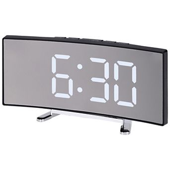 LED Mirror Alarm Clock, Alarm Clocks with Big Numbers Display, Temperature, 6.7x2.8x1.2 inch