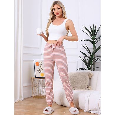 Women's Cotton Pajamas Pants Drawstring Elastic Waist Lounge Yoga Bottoms with Pockets