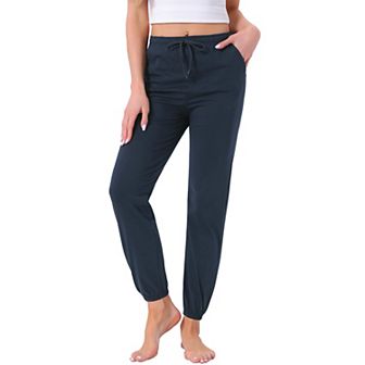 Women's Cotton Pajamas Pants Drawstring Elastic Waist Lounge Yoga Bottoms with Pockets